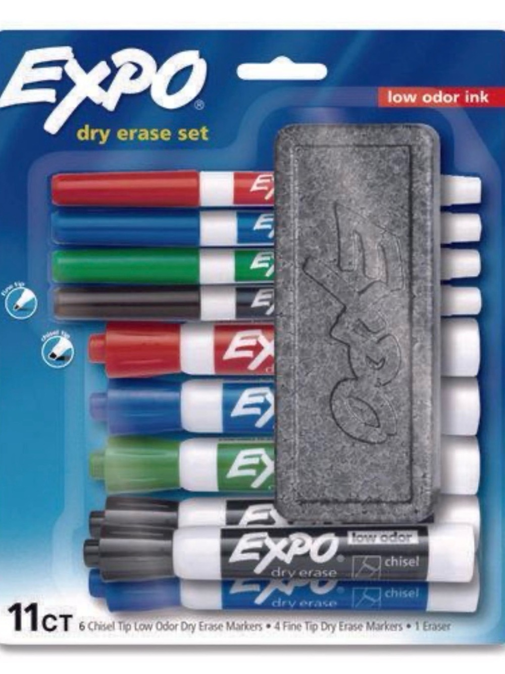 EXPO Dry Erase Marker Set - Multi Color (Red, Blue, Green, Black)